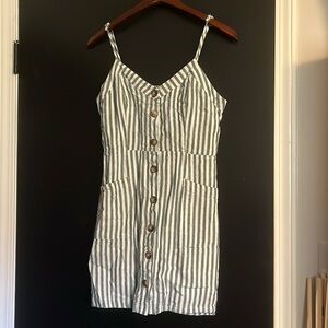 Lulus green & white striped dress, size medium.